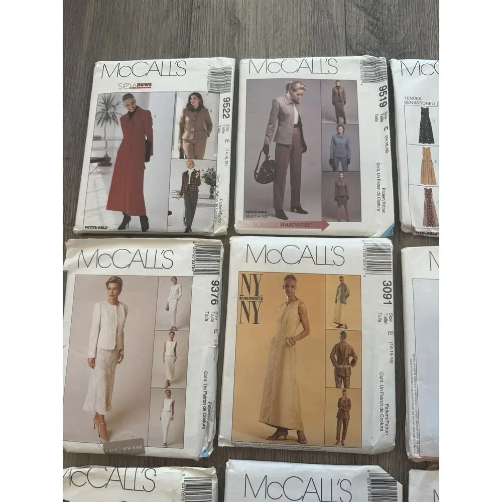 Lot of 12 Vintage McCall’s Women’s Career Wear Dress Suit Sewing Patterns